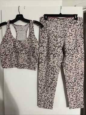 Calvin Klein Performance Mauve Leopard Print Sports Bra